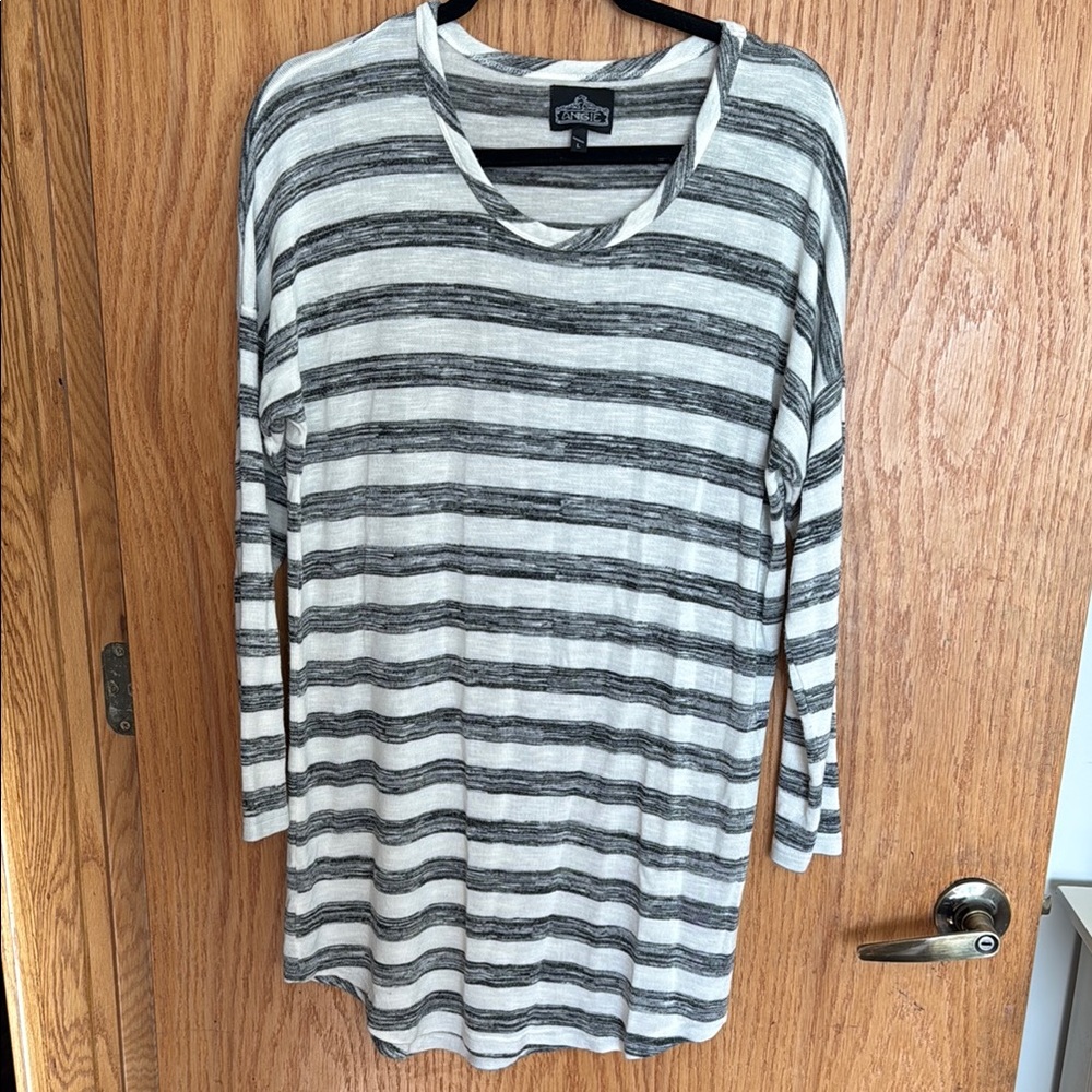 Gray Striped Women's Top